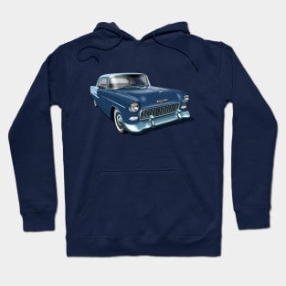 1955 Chevrolet in dark blue Hoodie